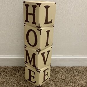 Kirkland’s Cream and Brown Decorative Block